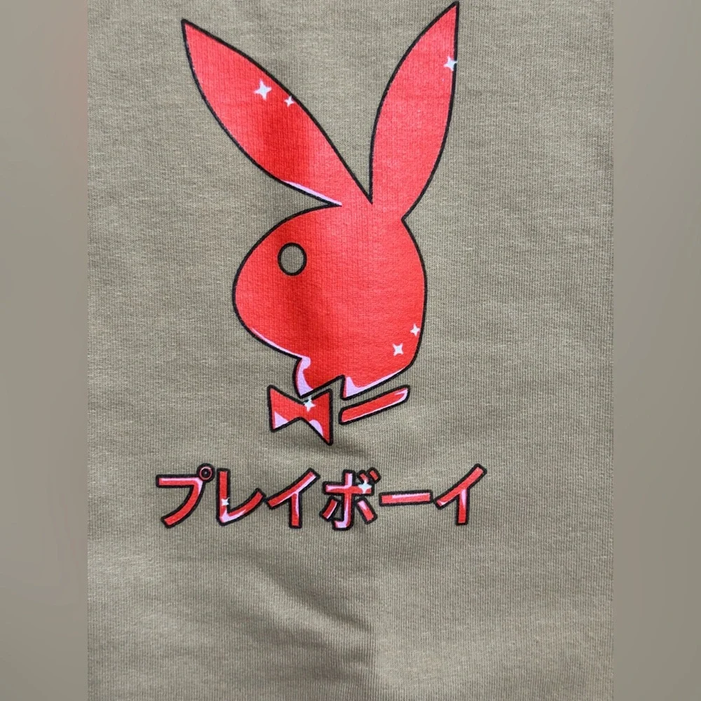 PLAYBOY Beige Sweatshirt with Red Graphic - Picture 2 of 4